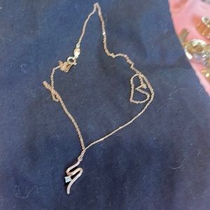 14‎ k pink gold and diamonds necklace